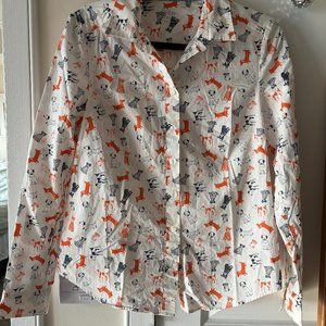 Boden Button Down the Classic Shirt All Over Dog Print